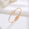 Wholesale Women's Titanium Steel Butterfly Shellfish Animal Style Full Diamond Nonfading Niche Light Luxury Opening Bracelet