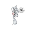 Wholesale Women's Titanium Steel Butterflyshaped Zirconia Fashion Jewelry Screw Piercing Ear Nails