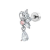 Wholesale Women's Titanium Steel Butterflyshaped Zirconia Fashion Jewelry Screw Piercing Ear Nails