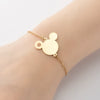Wholesale Women's Titanium Steel Cartoon Mickey Mouse Bracelet With Electroplating Design