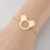 Wholesale Women's Titanium Steel Cartoon Mickey Mouse Bracelet With Electroplating Design