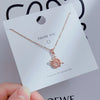 Wholesale Women's Titanium Steel Clavicle Chain Necklace With Copper Pendant Micropaved Crown Heart Shape Flower Insect Leaves Geometric Animal Zodiac Letters Numbers Text Design