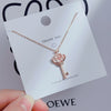Wholesale Women's Titanium Steel Clavicle Chain Necklace With Copper Pendant Micropaved Crown Heart Shape Flower Insect Leaves Geometric Animal Zodiac Letters Numbers Text Design