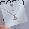 Wholesale Women's Titanium Steel Clavicle Chain Necklace With Copper Pendant Micropaved Crown Heart Shape Flower Insect Leaves Geometric Animal Zodiac Letters Numbers Text Design