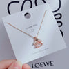 Wholesale Women's Titanium Steel Clavicle Chain Necklace With Copper Pendant Micropaved Crown Heart Shape Flower Insect Leaves Geometric Animal Zodiac Letters Numbers Text Design