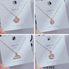 Wholesale Women's Titanium Steel Clavicle Chain Necklace With Copper Pendant Micropaved Crown Heart Shape Flower Insect Leaves Geometric Animal Zodiac Letters Numbers Text Design