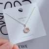 Wholesale Women's Titanium Steel Clavicle Chain Necklace With Copper Pendant Micropaved Crown Heart Shape Flower Insect Leaves Geometric Animal Zodiac Letters Numbers Text Design