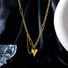Wholesale Women's Titanium Steel Clavicle Chain With Heart Shape Pendant And Electroplating Treatment