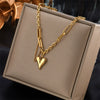 Wholesale Women's Titanium Steel Clavicle Chain With Heart Shape Pendant And Electroplating Treatment