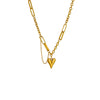 Wholesale Women's Titanium Steel Clavicle Chain With Heart Shape Pendant And Electroplating Treatment
