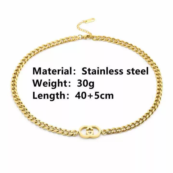 Wholesale Women's Titanium Steel Clavicle Side Necklace With Love Water Drops Bell Pattern Retro Simple Style