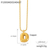Wholesale Women's Titanium Steel Copper Ball Chain Necklace With Geometric Letter Number Text Design Electroplated Pendant