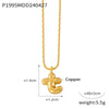 Wholesale Women's Titanium Steel Copper Ball Chain Necklace With Geometric Letter Number Text Design Electroplated Pendant