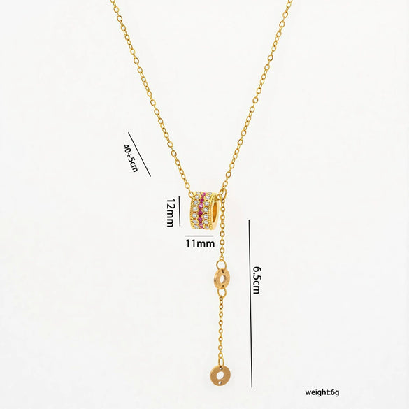 Wholesale Women's Titanium Steel Cross Necklaces With 18K Real Gold Plating Geometric Letter And Number Patterns Light Luxury Style
