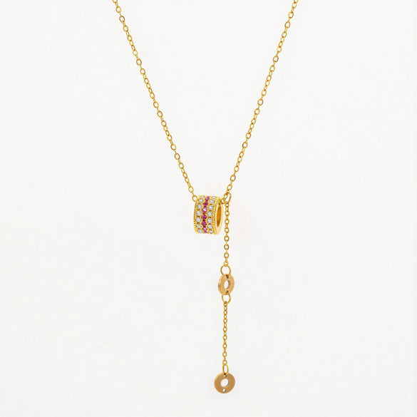 Wholesale Women's Titanium Steel Cross Necklaces With 18K Real Gold Plating Geometric Letter And Number Patterns Light Luxury Style