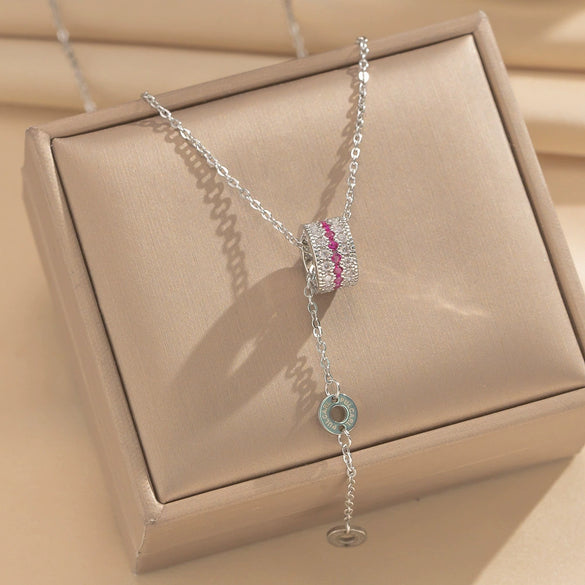 Wholesale Women's Titanium Steel Cross Necklaces With 18K Real Gold Plating Geometric Letter And Number Patterns Light Luxury Style