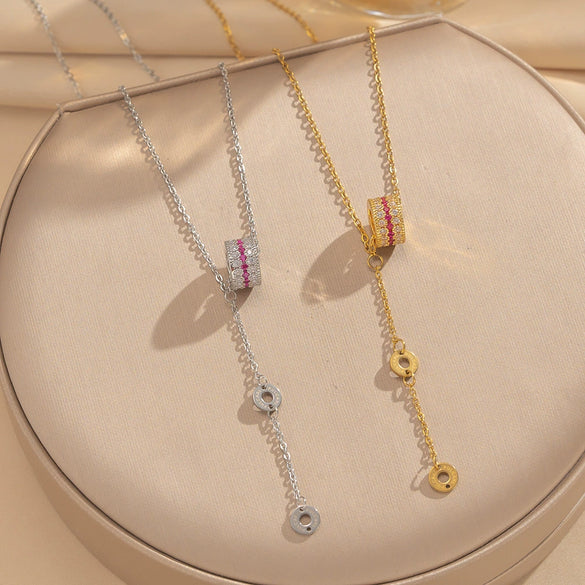 Wholesale Women's Titanium Steel Cross Necklaces With 18K Real Gold Plating Geometric Letter And Number Patterns Light Luxury Style