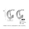 Wholesale Women's Titanium Steel Cshaped Multilayered Electroplated Elegant Fashionable Trendy Circle Earrings