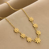 Wholesale Women's Titanium Steel Daisy Geometric O Chain Necklace With Electroplating Treatment