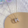 Wholesale Women's Titanium Steel Diamond Mixed Gem Inlay Necklace With Letters Numbers Text Pattern