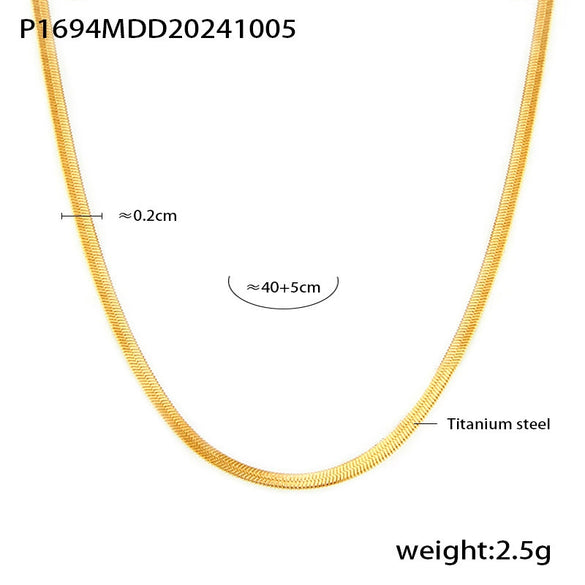 Wholesale Women's 316L Stainless Steel Double Clavicle Necklace With Zircon Fourleaf Flower Pendant Geometric Heart Letter Pattern Electroplated
