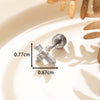 Wholesale Women's Titanium Steel Double Head Screw Ear Nail With Square Zircon And Cross Design Lovely Style