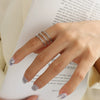 Wholesale Women's Titanium Steel Doublelayer Spring Twist Steel Ball Ring Geometric Style Electroplated Jewelry