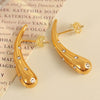 Wholesale Women's 316L Stainless Steel Drop Earrings Fashion Style 18K Gold Plated And Diamondencrusted