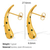 Wholesale Women's 316L Stainless Steel Drop Earrings Fashion Style 18K Gold Plated And Diamondencrusted