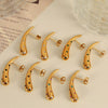 Wholesale Women's 316L Stainless Steel Drop Earrings Fashion Style 18K Gold Plated And Diamondencrusted