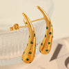 Wholesale Women's 316L Stainless Steel Drop Earrings Fashion Style 18K Gold Plated And Diamondencrusted