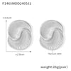 Wholesale Women's Titanium Steel Drop Texture Spiral Asymmetric Color Retaining Earrings With Electroplating
