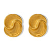 Wholesale Women's Titanium Steel Drop Texture Spiral Asymmetric Color Retaining Earrings With Electroplating