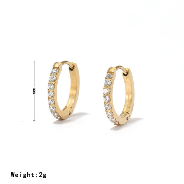 Wholesale Women's Titanium Steel Earrings Geometric Style Electroplated