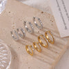 Wholesale Women's Titanium Steel Earrings Geometric Style Electroplated