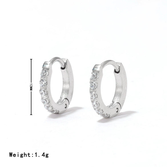 Wholesale Women's Titanium Steel Earrings Geometric Style Electroplated