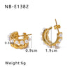 Wholesale Women's Titanium Steel Earrings Gold Plated Retro Simple Geometric Style With 18K Vacuum Plating In Furnace