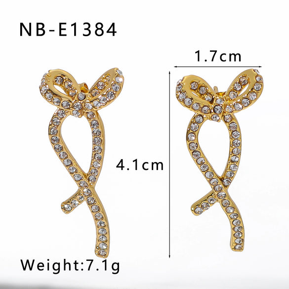 Wholesale Women's Titanium Steel Earrings Gold Plated Retro Simple Geometric Style With 18K Vacuum Plating In Furnace
