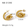 Wholesale Women's Titanium Steel Earrings Gold Plated Retro Simple Geometric Style With 18K Vacuum Plating In Furnace