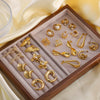 Wholesale Women's Titanium Steel Earrings Gold Plated Retro Simple Geometric Style With 18K Vacuum Plating In Furnace