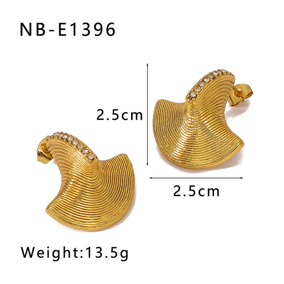 Wholesale Women's Titanium Steel Earrings Gold Plated Retro Simple Geometric Style With 18K Vacuum Plating In Furnace