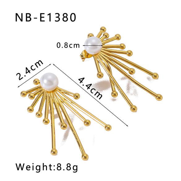Wholesale Women's Titanium Steel Earrings Gold Plated Retro Simple Geometric Style With 18K Vacuum Plating In Furnace