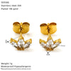 Wholesale Women's Titanium Steel Earrings Inlaid With Zirconia In Letter Number Text Shapes
