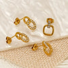 Wholesale Women's Titanium Steel Earrings Inlaid With Zirconia In Letter Number Text Shapes