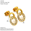 Wholesale Women's Titanium Steel Earrings Inlaid With Zirconia In Letter Number Text Shapes