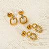 Wholesale Women's Titanium Steel Earrings Inlaid With Zirconia In Letter Number Text Shapes