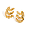 Wholesale Women's Titanium Steel Earrings With Geometric Design And Electroplating Process
