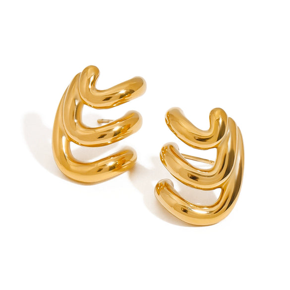 Wholesale Women's Titanium Steel Earrings With Geometric Design And Electroplating Process