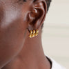 Wholesale Women's Titanium Steel Earrings With Geometric Design And Electroplating Process