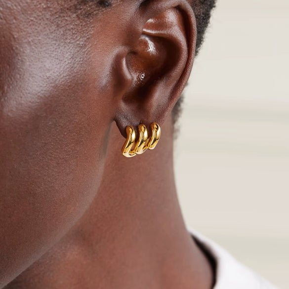 Wholesale Women's Titanium Steel Earrings With Geometric Design And Electroplating Process